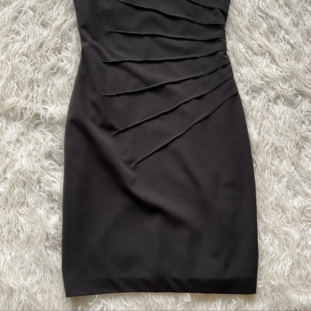 Calvin Klein Sleeveless FullyLined Tailored Dress wSunburst Asymmetrical Pleats - Picture 5 of 6
